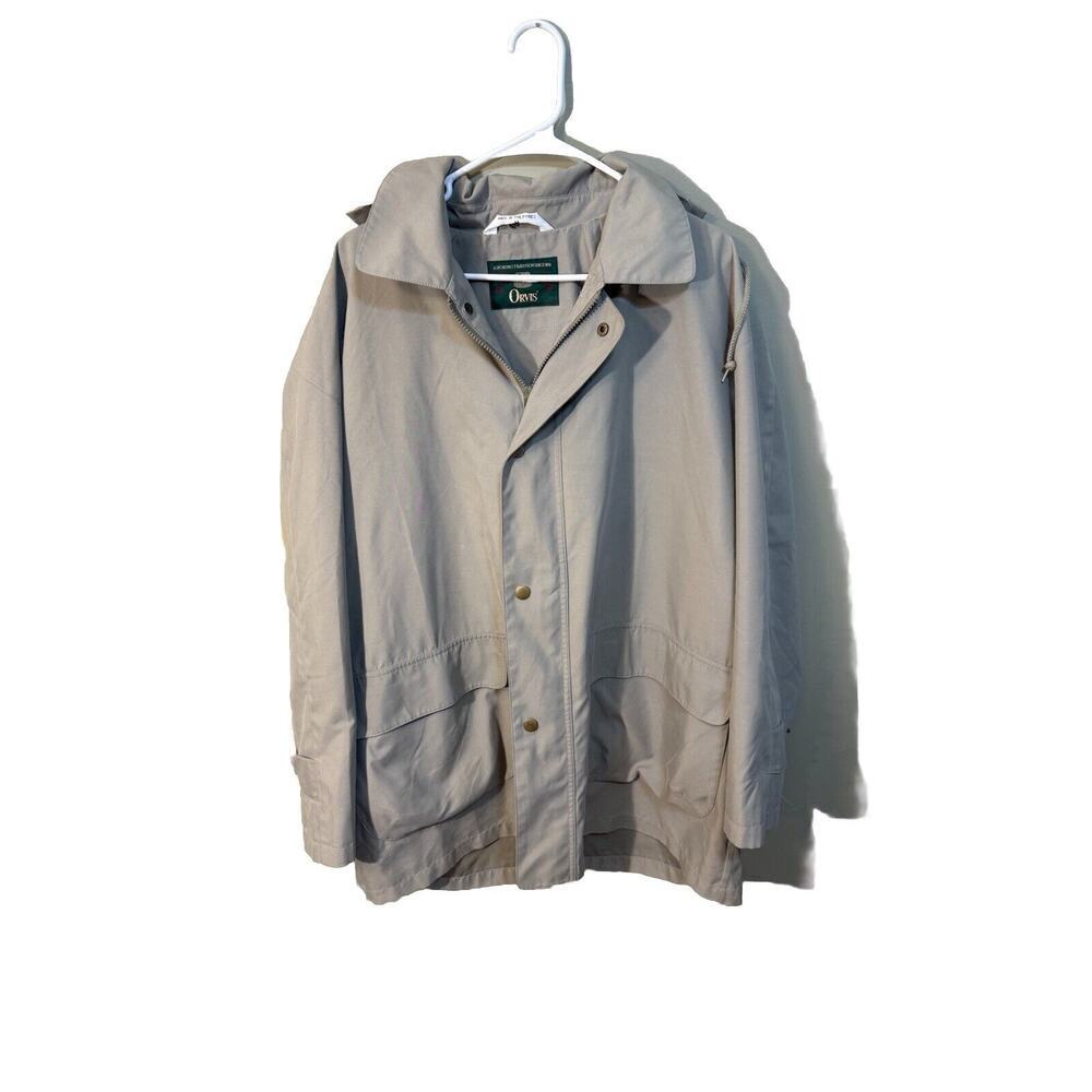 Vintage ORVIS Field Jacket‎ Mens M Tan Hooded​